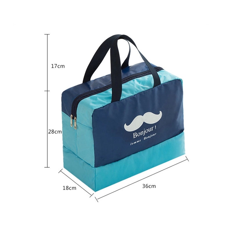 Waterproof Storage Bag with Dry and Wet Separation, Contrast Color Printing | Storage & Organization