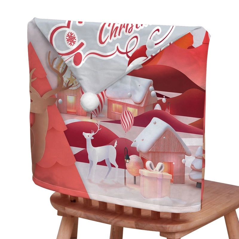 Christmas Animal Santa Chair Cover Polyester Holiday Party Decor|Holiday Party Supplies