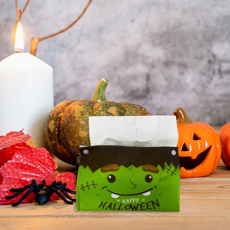 Halloween Pumpkin Skull Tissue Box Cover Nonwoven Party Decoration|Home Decor