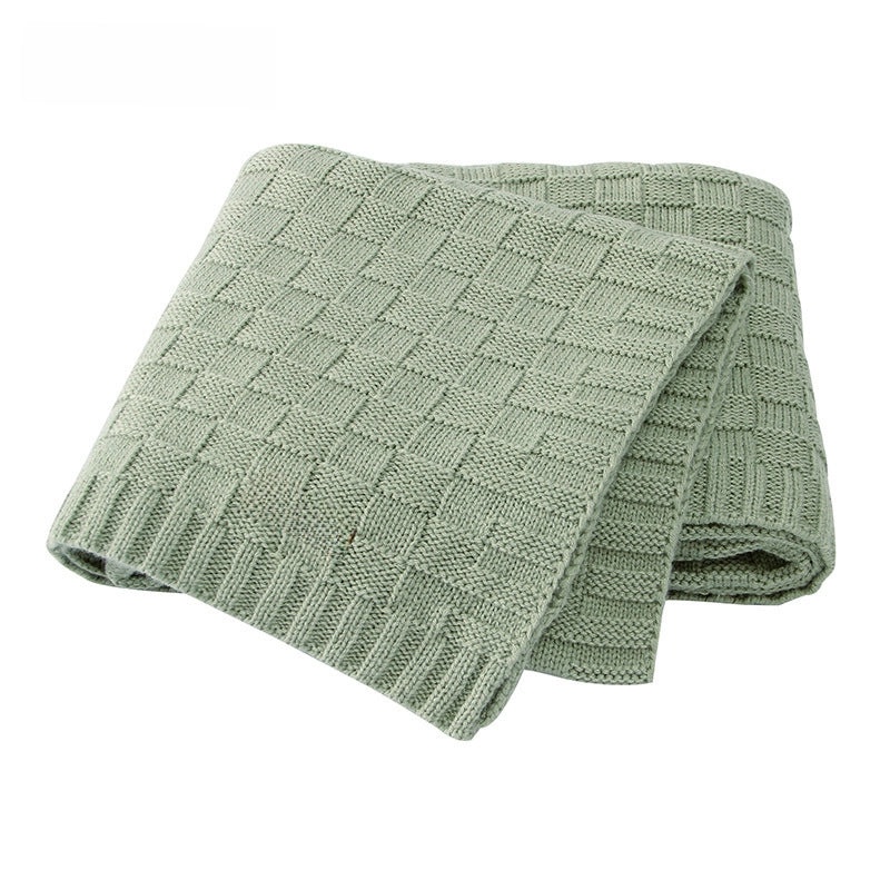 Unisex Baby Solid Color Knitted Blanket Windproof Cover Soft Warm Wrap|Baby Accessories