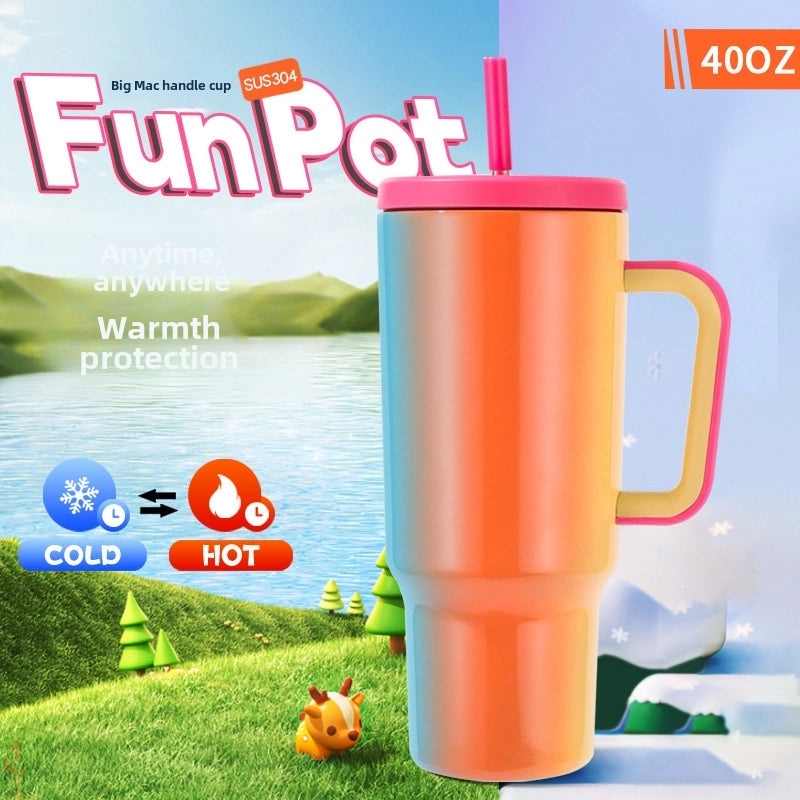 Gradient 40oz Insulated Tumbler with Handle | Drinkware