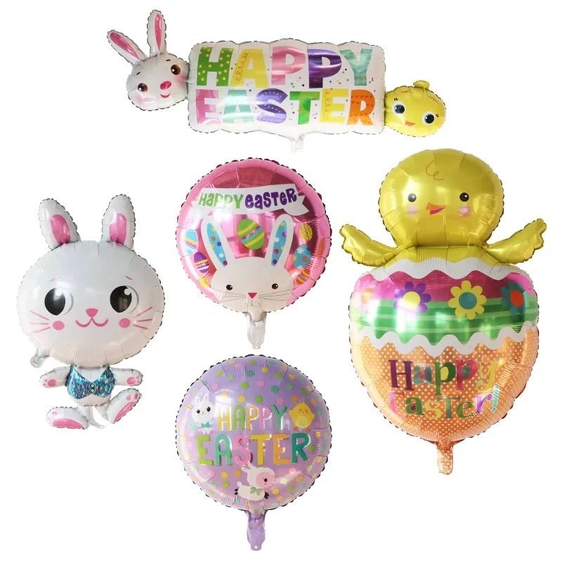 Cartoon Easter Bunny Aluminum Foil Balloons for Forest Theme Birthday Party | Party Supplies Balloons