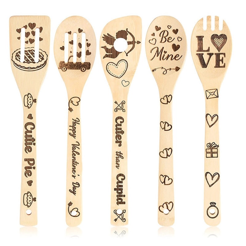 Minimalist Animal Letter Bamboo Shovel Kit 5 Pieces Set|Home & Garden Tools