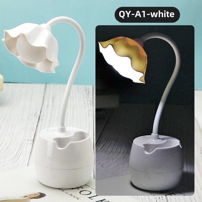 LED Eye Protection Desk Lamp with Pen Holder Small Student Reading Lamp for Bedroom Dormitory Desk|Desk Lamps & Lighting