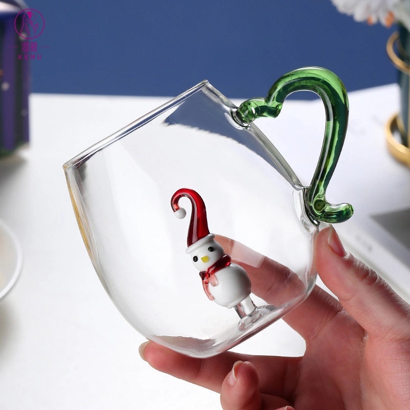 Holiday Themed Borosilicate Glass Water Bottle 1 Piece|Home & Kitchen Accessories