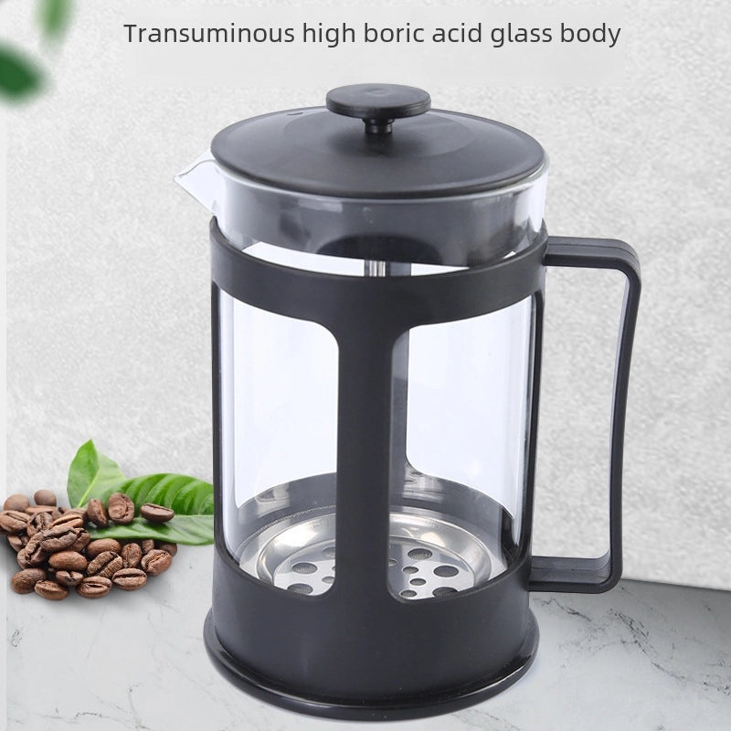 Stainless Steel Mesh French Press Coffee Maker with Heat-Resistant Borosilicate Plastic Pot | Coffee & Tea Accessories