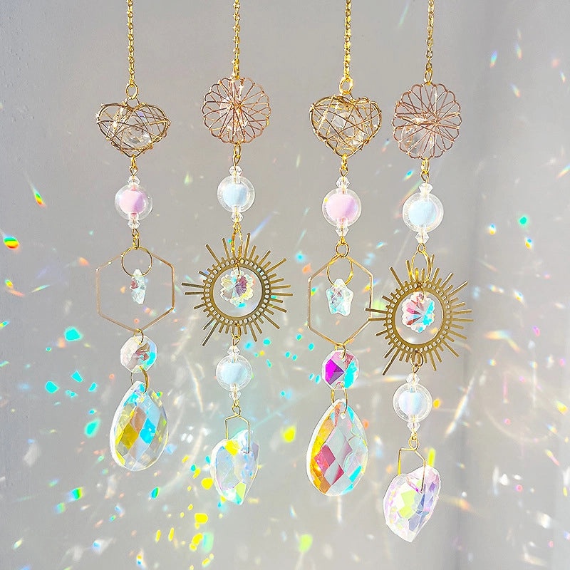 Elegant Geometric Heart Crystal Pendant Wall Décor | Home Decoration