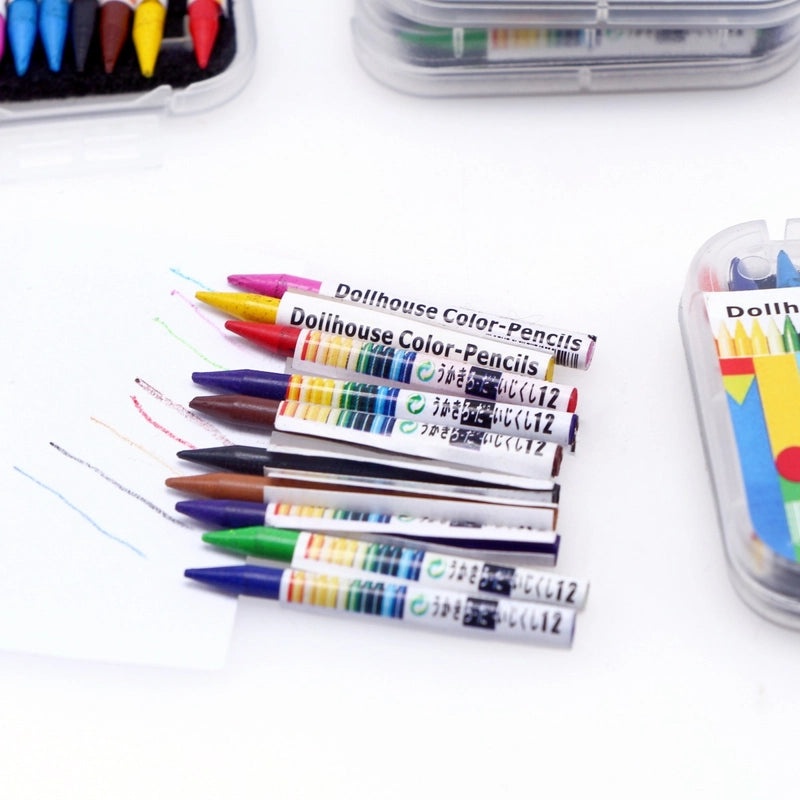 Miniature Dollhouse Colored Crayons Boxed Set|Dollhouse Miniatures & Accessories