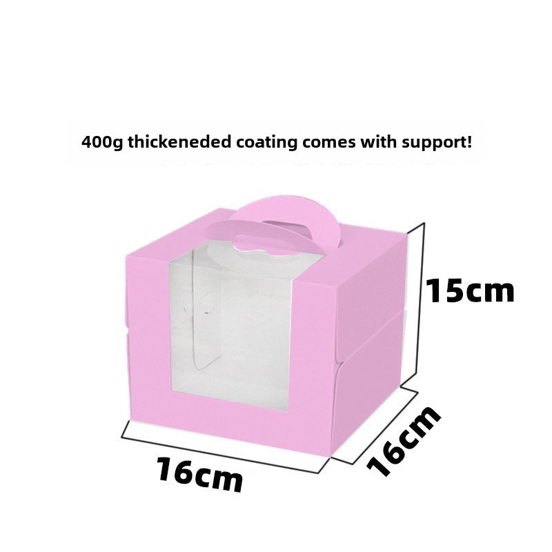 Transparent Window Birthday Cake Box 8 Inch Portable Dessert Packaging | Cake Boxes & Packaging