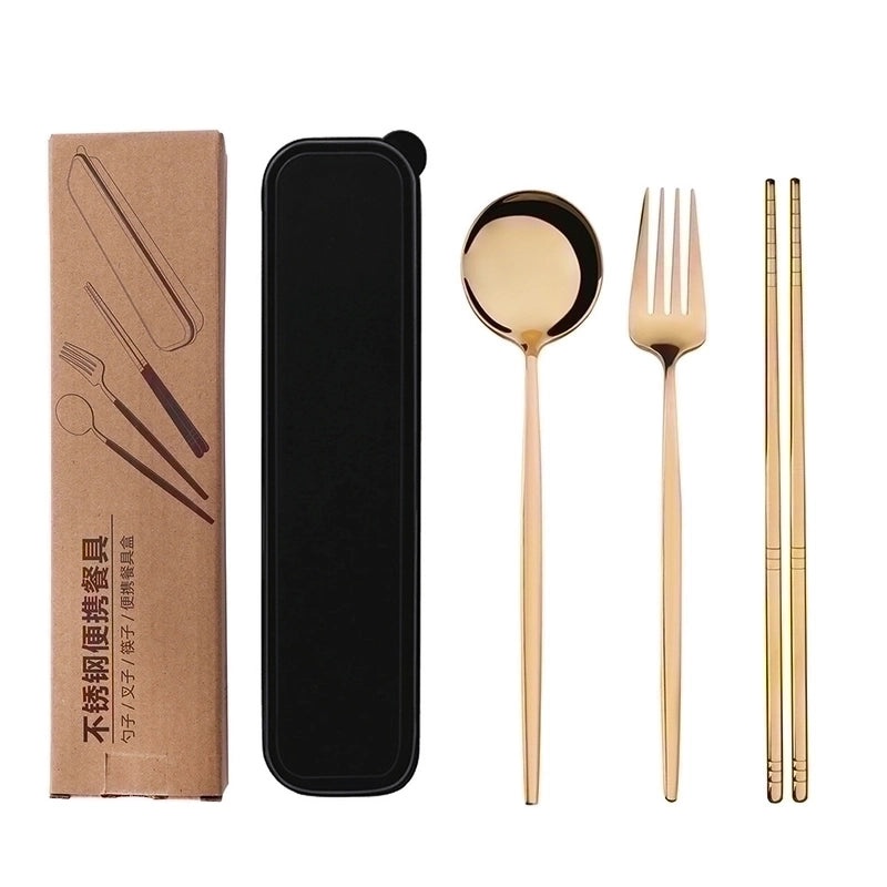 Stylish Solid Color Stainless Steel Tableware Set for Everyday Use | Kitchen & Dining