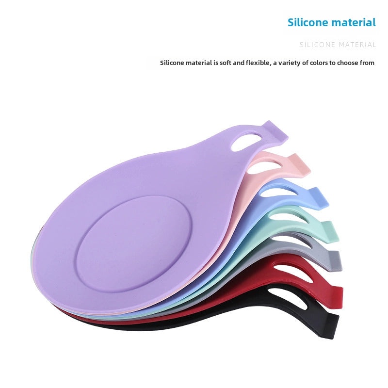 Silicone Soup Spoon Rest Holder Non-Slip Spoon Pad for Cooking Kitchen Utensils and Sauce Saucer|Kitchen Accessories