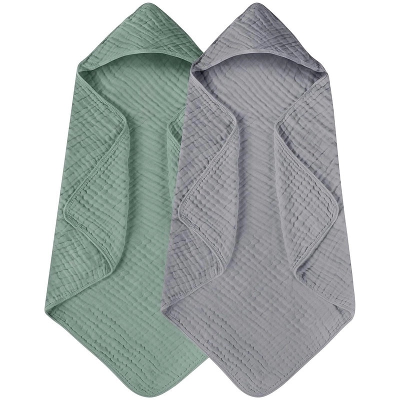 6-Layer Seersucker Gauze Hooded Bath Towel for Kids Soft Absorbent Bathrobe|Bath & Body Accessories