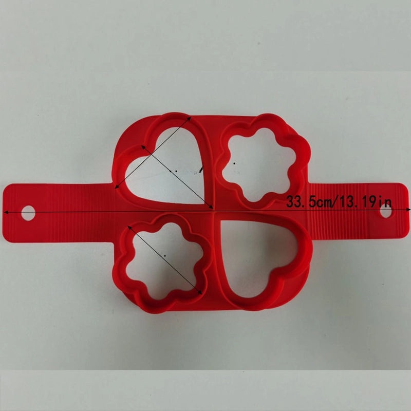 Silicone Omelette Pan with 7 Holes in Round, Heart, and Star Shapes | Kitchen Bakeware & Pancake Molds