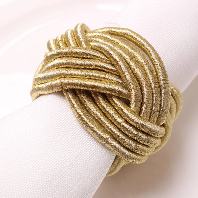 Natural Hemp Rope Napkin Rings - Set of 6 Casual Solid Color Holders | Home & Dining Table Accessories