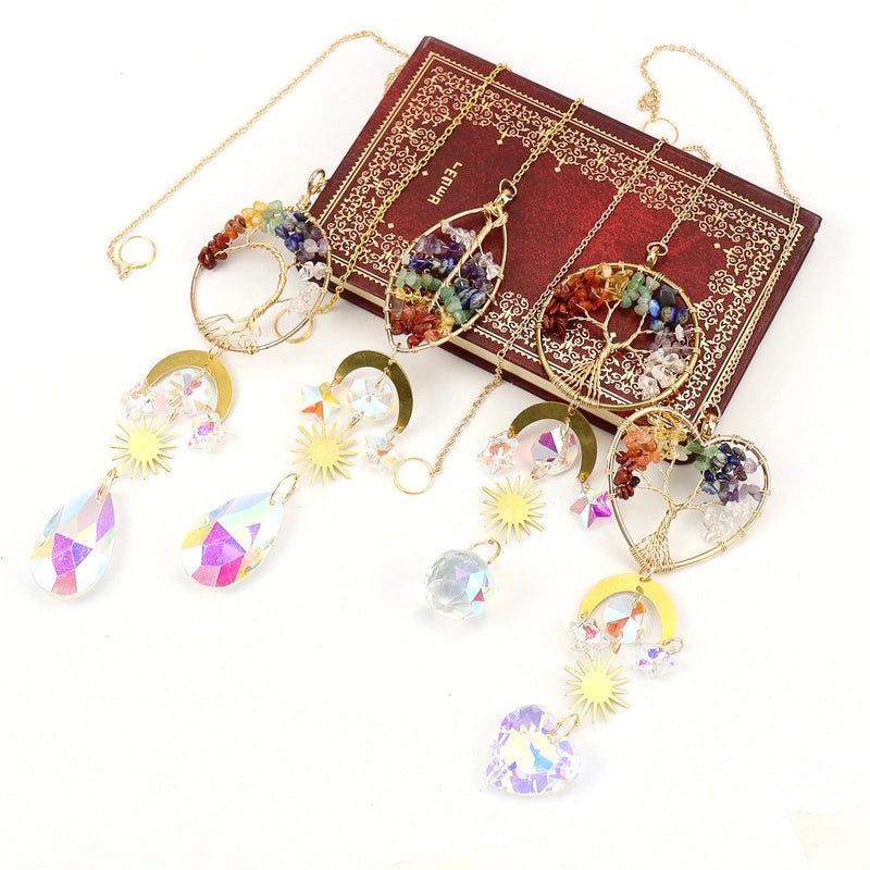 Elegant Tree of Life Crystal Suncatcher Wind Chime Home Decor|Home Decor