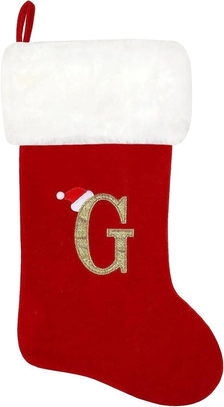 2023 Holiday Red Flannel Embroidered Large Christmas Stockings Gift Bags Available Now|Christmas Decorations