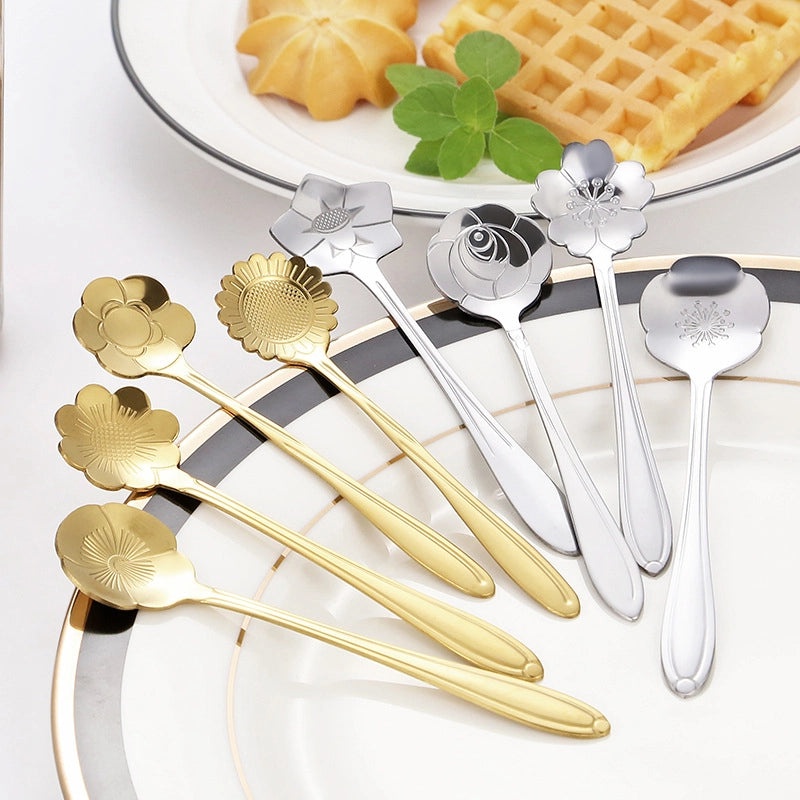 Elegant Floral Stainless Steel Spoon | Kitchen Utensils