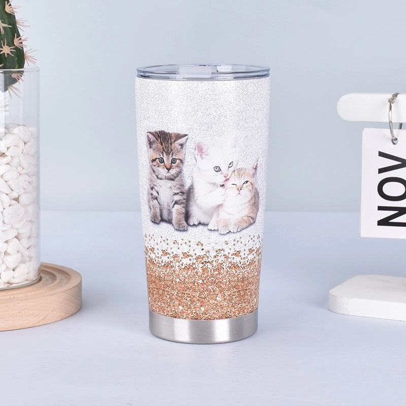 Stainless Steel 304 Thermos Cup with Animal Letter Design Casual Style 1 Piece | Drinkware & Accessories