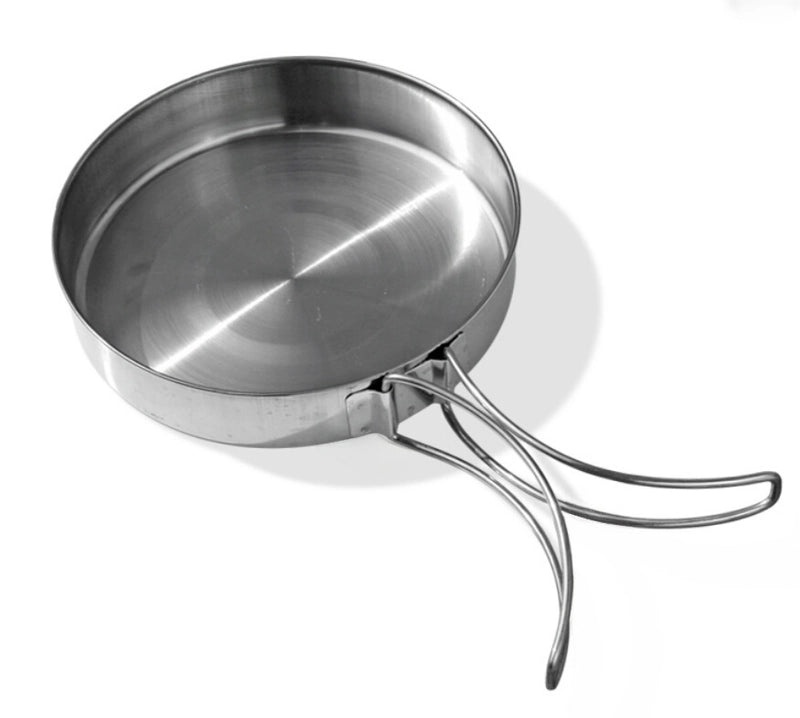 Portable Stainless Steel Mini Frying Pan for Steak and Eggs | Outdoor Cookware
