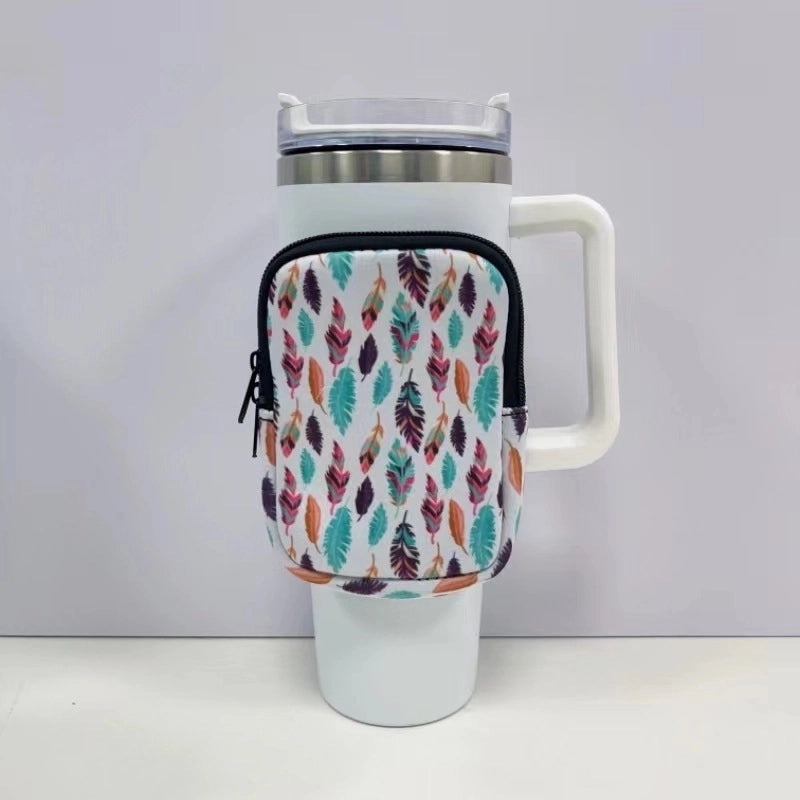 Neoprene 40oz Ice Bully Cup Cover with Coin Purse, Non-slip Elastic Thermos Protector | Drinkware Accessories