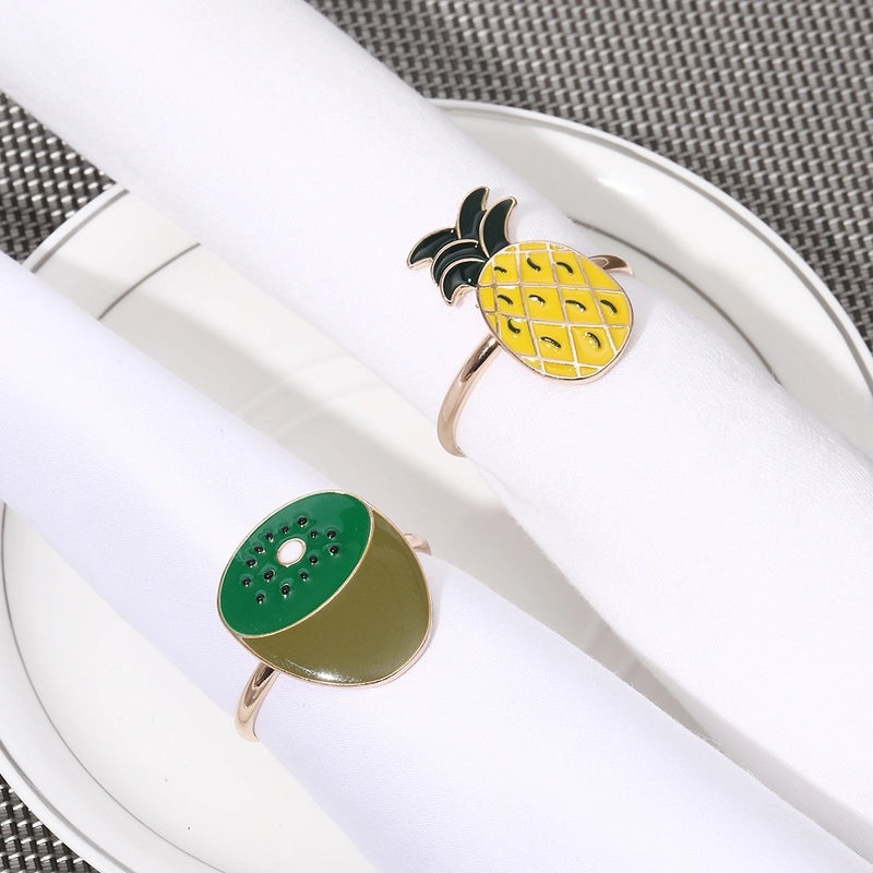 Cartoon Cherry Banana Alloy Napkin Ring for Casual Elegant Table Setting | Home Decor Tableware