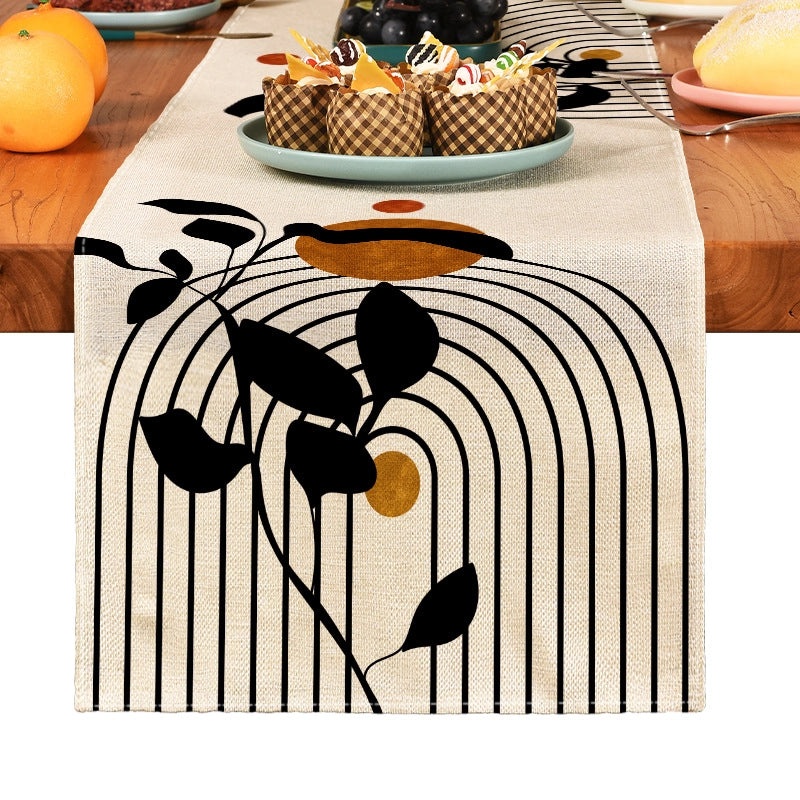 Stylish Vintage Leaf Pattern Linen Tablecloths for Home Decor|Home & Living Table Linens