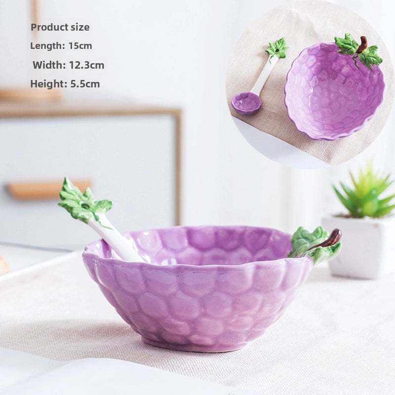 Creative Ceramic Bowl for Fruits Vegetables Salads Desserts Kids Students Household Tableware | Kitchen & Dining