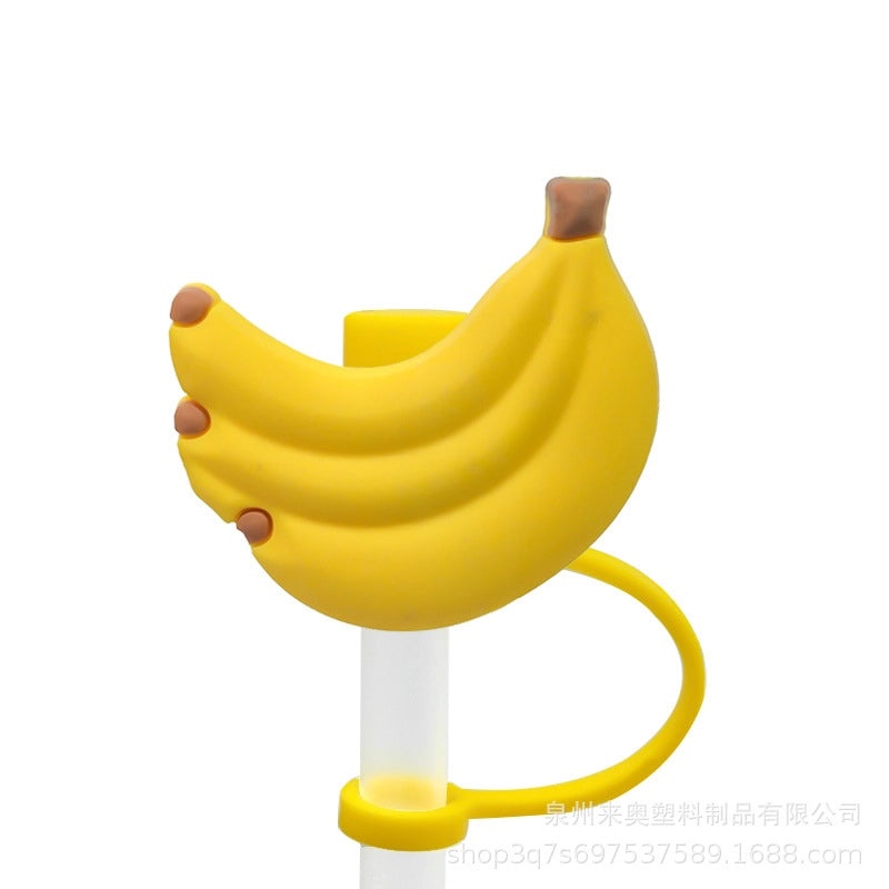 Cute Fruit Plant Silicone Straw Cap Dust Cover Personalized PVC Drink Straw Sleeve|Drinkware Accessories
