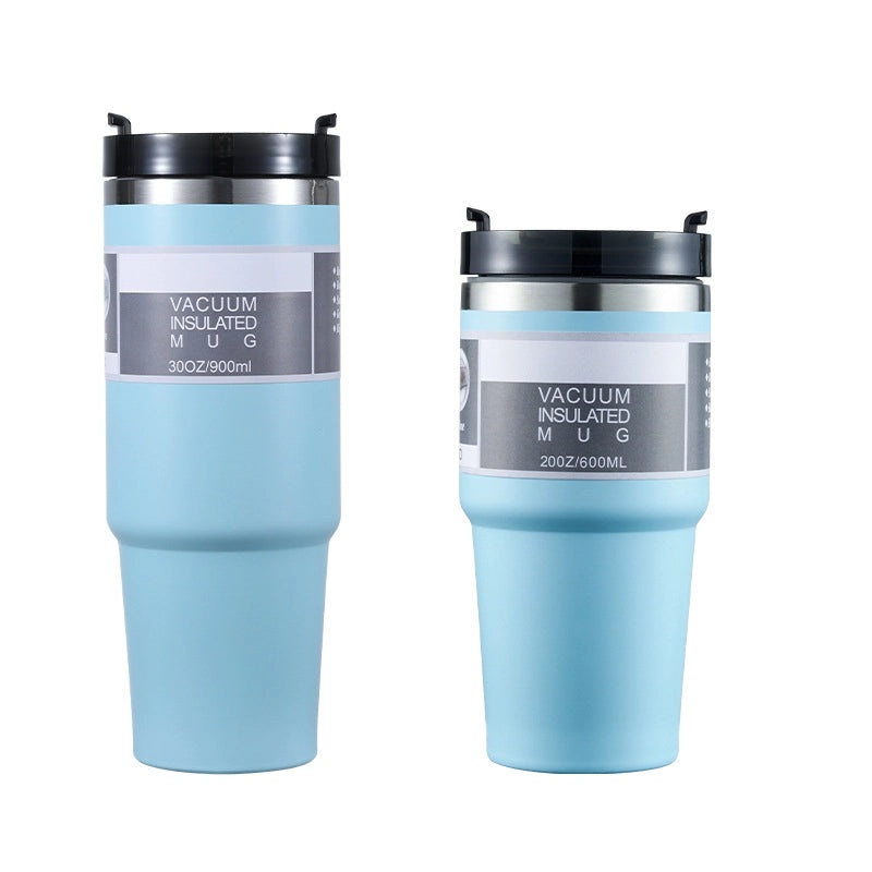 Stainless Steel Thermos Cup with Casual Letter Design and Solid Color | Drinkware & Thermoses