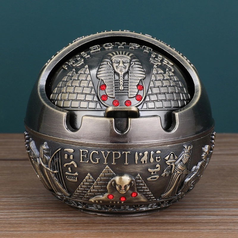 Vintage Elephant Peacock Rose Metal Ashtray Decorative Ornament|Home Decor & Accessories