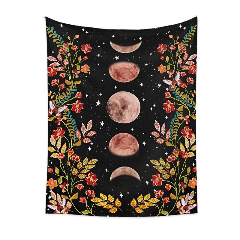 Bohemian Moon Phase Wall Hanging Tapestry | Home Decor