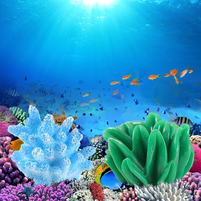 Adorable Marine-Themed Cartoon Coral Resin Figurines for Home Decor|Home Decor & Ornaments