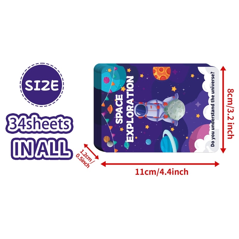 34 Space Planets Baby Flash Cards for Early Learning and Cognitive Development|Early Education Toys