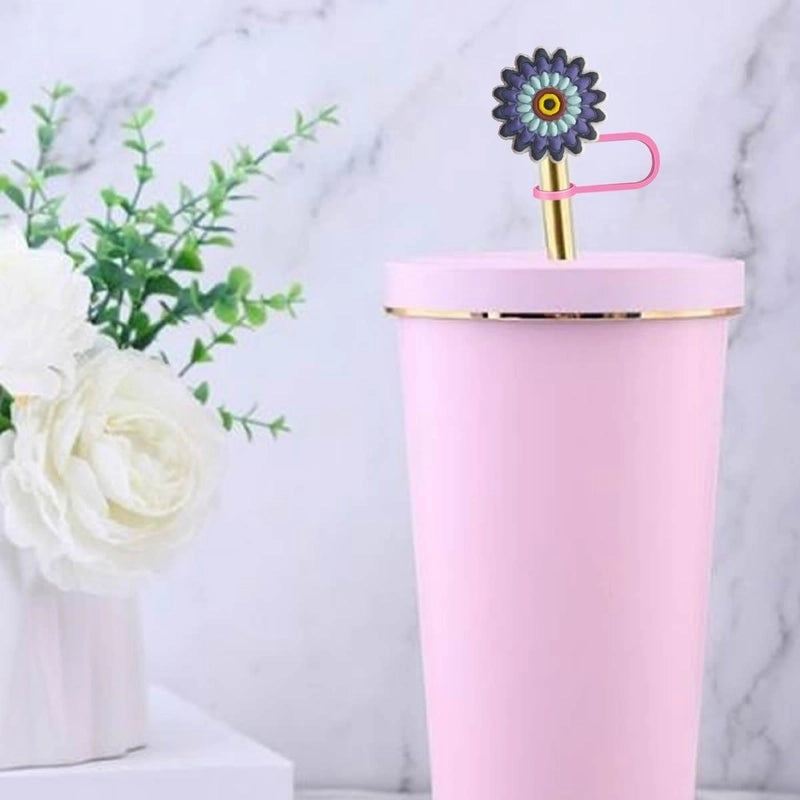 Adorable Floral PVC Straw Cap for Drinks 1 Piece | Drink Accessories