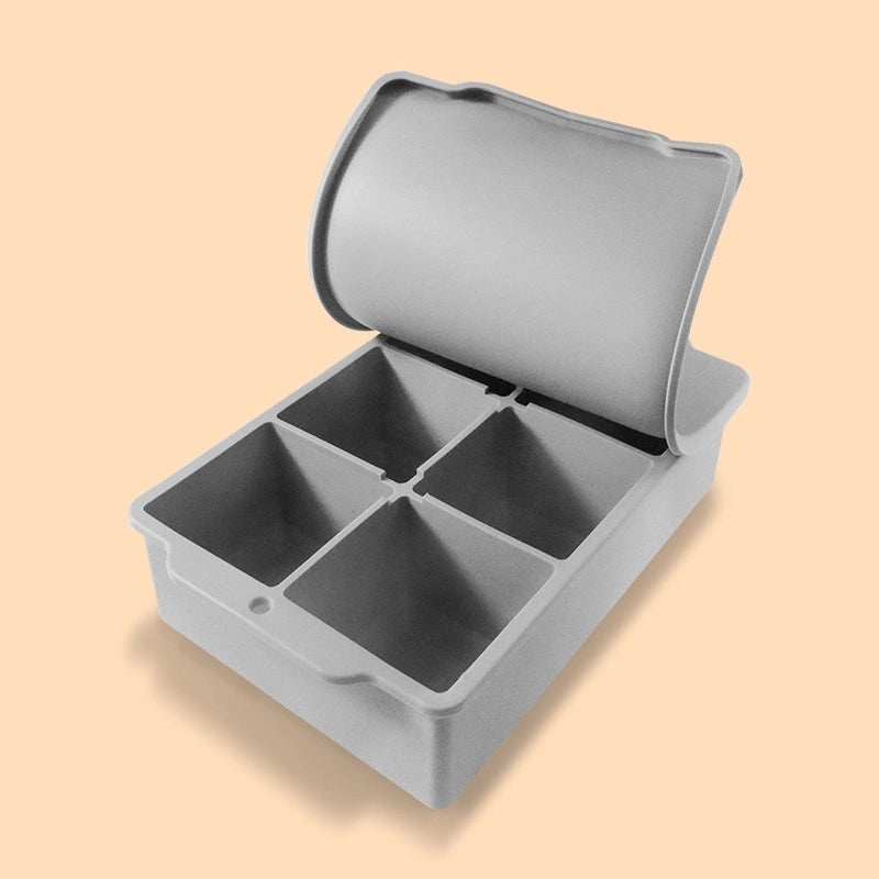 Large Silicone Ice Cube Tray with Lid 6-Slot Quick Freeze Square Mold for Home Use|Kitchen & Dining Accessories