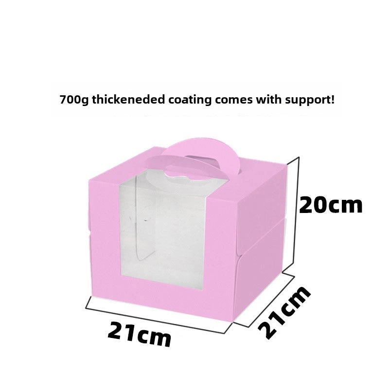 Transparent Window Birthday Cake Box 8 Inch Portable Dessert Packaging | Cake Boxes & Packaging
