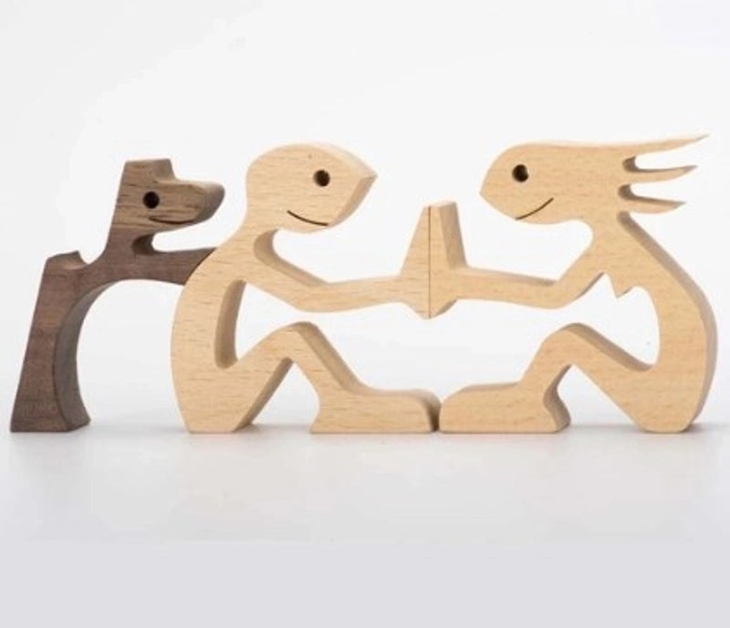 Rustic Wooden Dog Ornaments for Home Decor|Home Decor & Ornaments