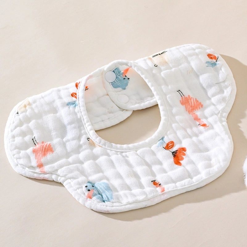 Adorable Cartoon Bear & Elephant Cotton Burp Cloths for Babies|Baby Accessories