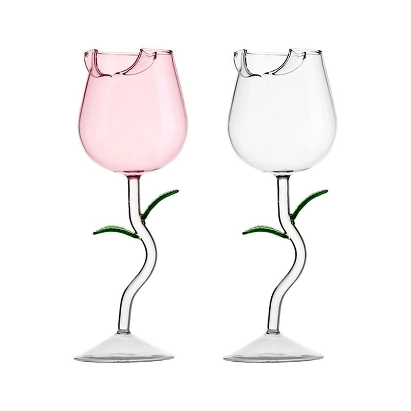 Elegant Botanical Glass Wine Cup 1 Piece | Drinkware & Bar Accessories