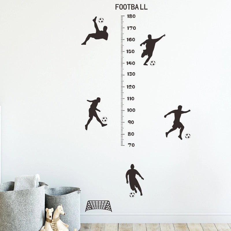 Football Player Growth Chart Wall Decals|Kids Room Wall Decor