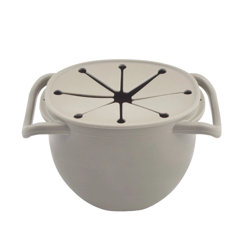 Baby Silicone Snack Cup with Rope | Fall-Resistant Foldable Binaural Children’s Snack Container | Baby Feeding Supplies