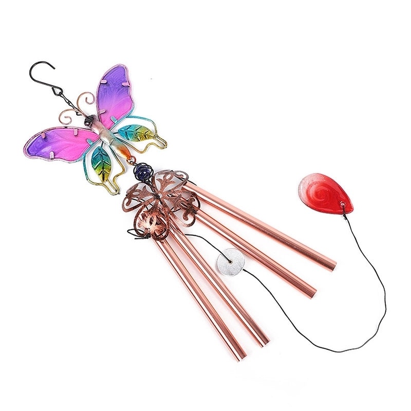 Whimsical Butterfly Metal Wind Chime Wall Decor|Outdoor Garden Hanging Ornaments