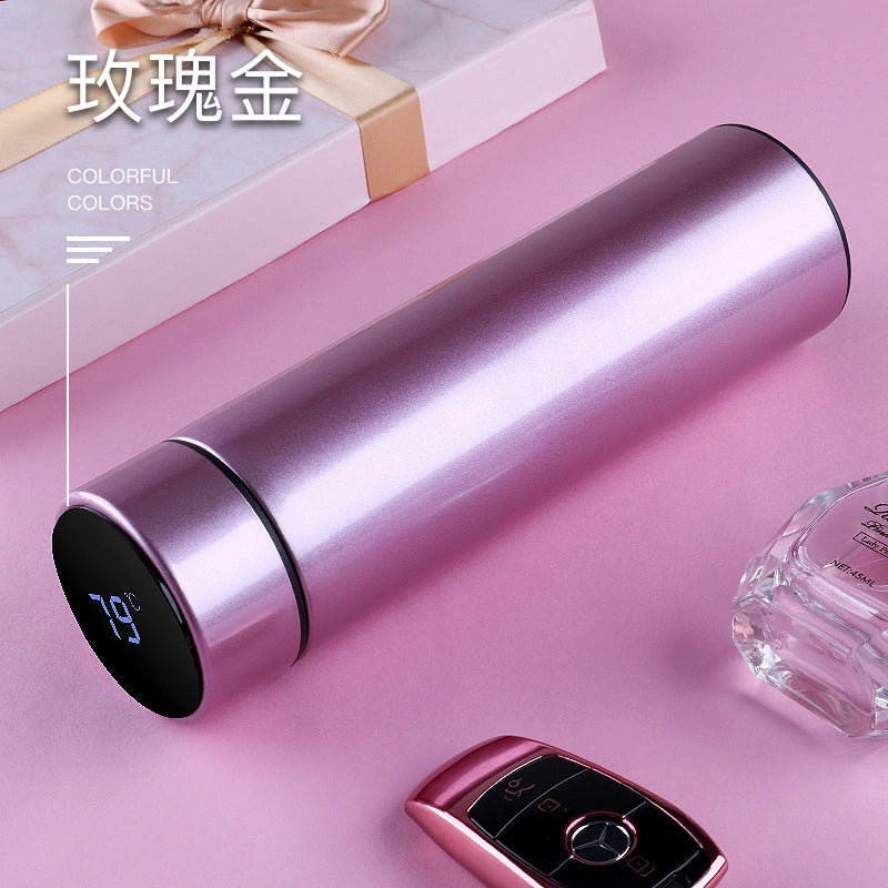 智能温度测量保温杯 LED触控显示水杯 哑光创意商务礼品 定制LOGO|智能温控水杯