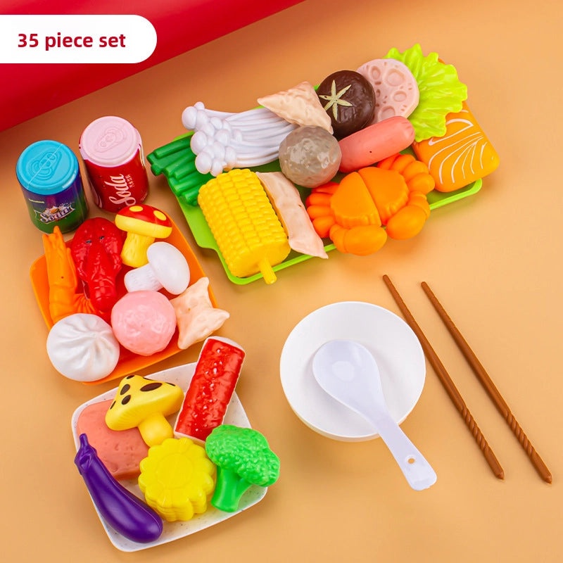 儿童厨房玩具海鲜水果蔬菜烧烤火锅仿真食品套装|儿童玩具