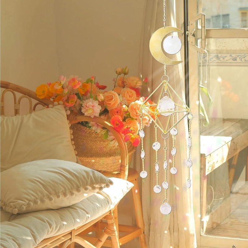 Minimalist Moon Argyle Crystal Pendant Elegant Artificial Jewelry Decoration | Jewelry & Accessories