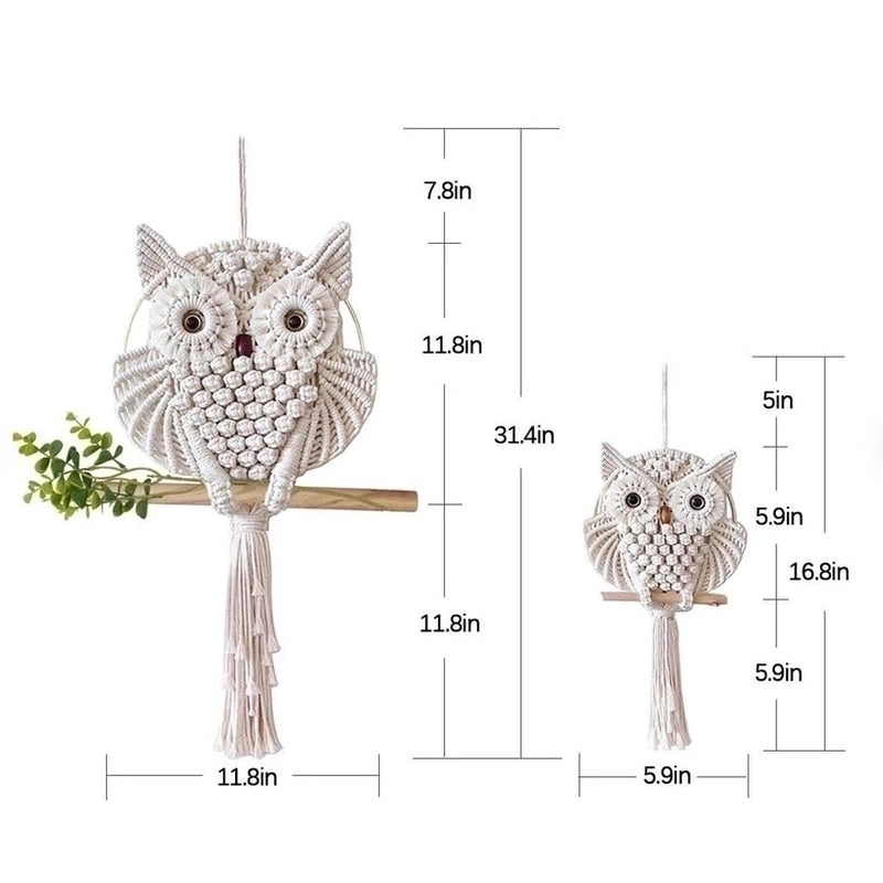 Rustic Owl Cotton Iron Tapestry Wall Hanging|Home Decor & Wall Art