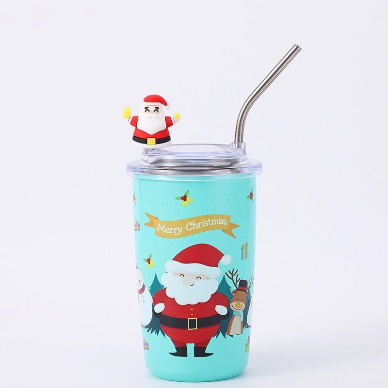 Christmas Santa Claus Snowman Stainless Steel Thermos Tumbler 304 Steel 1 Piece|Drinkware & Tumblers