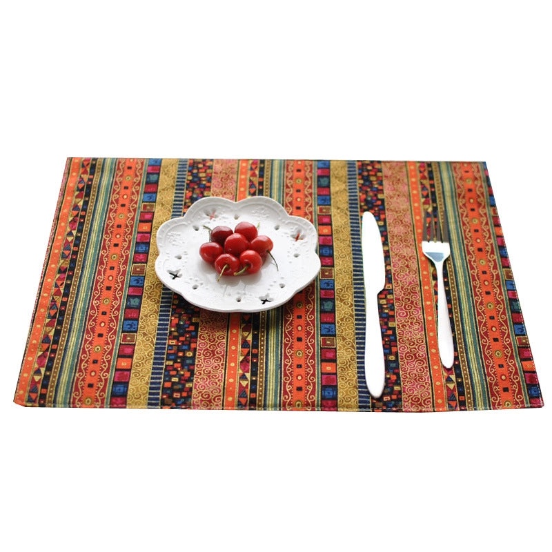 Chinese Double-layer Table Mat Ethnic Bohemian Dining Cloth Napkin Western Style|Dining Table Accessories