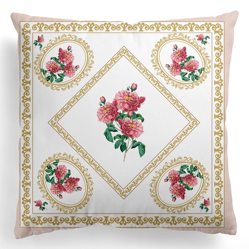 European Retro Floral Pillowcase with Geometric Plaid Design|Home Decor Cushions