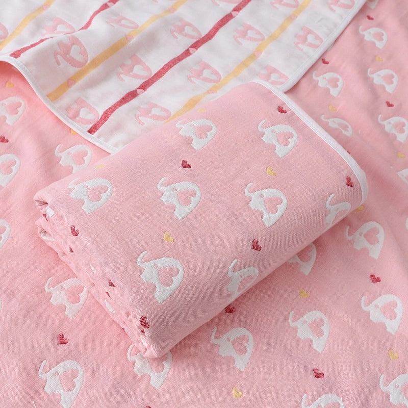 Soft Cotton Gauze Baby Bath Towel 110x110cm Wrap Jacquard Quilt Spring Summer|Baby Bath Towels & Quilts